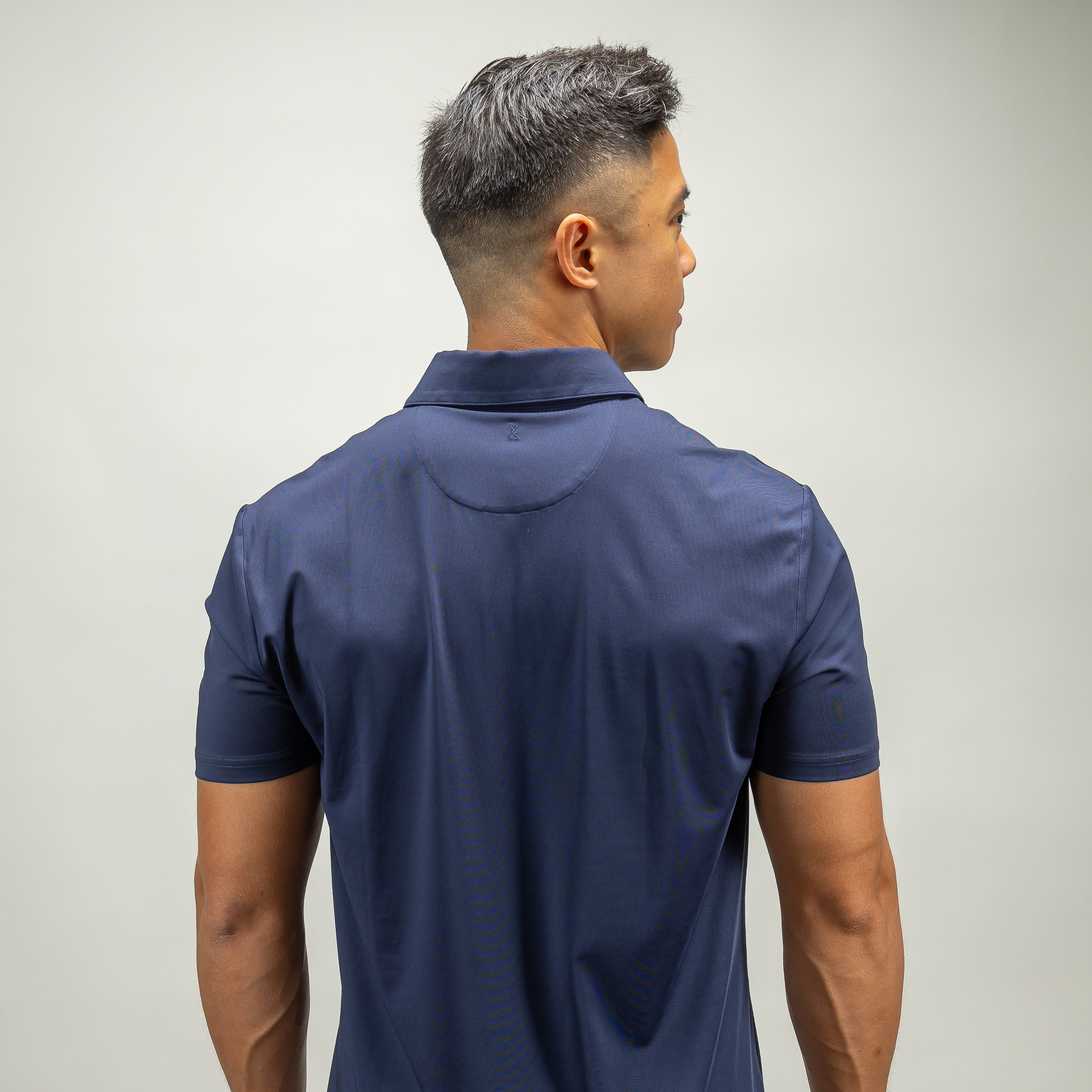 Navy Blue Performance Polo, back