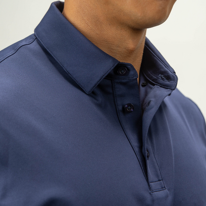 Navy Blue Performance Polo, collar