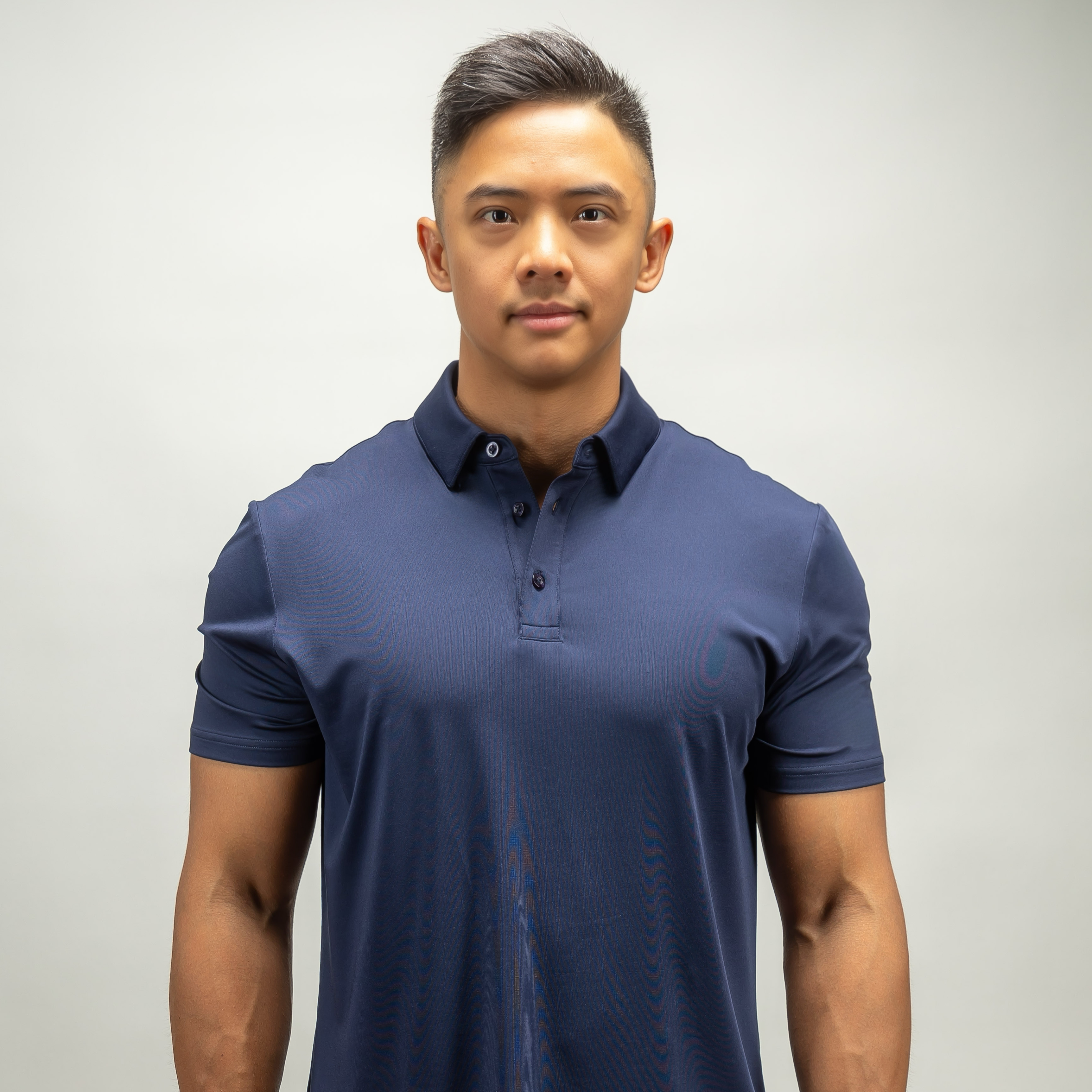 Navy Blue Performance Polo, front square